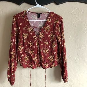 Forever 21 Lace-Up Long Sleeve